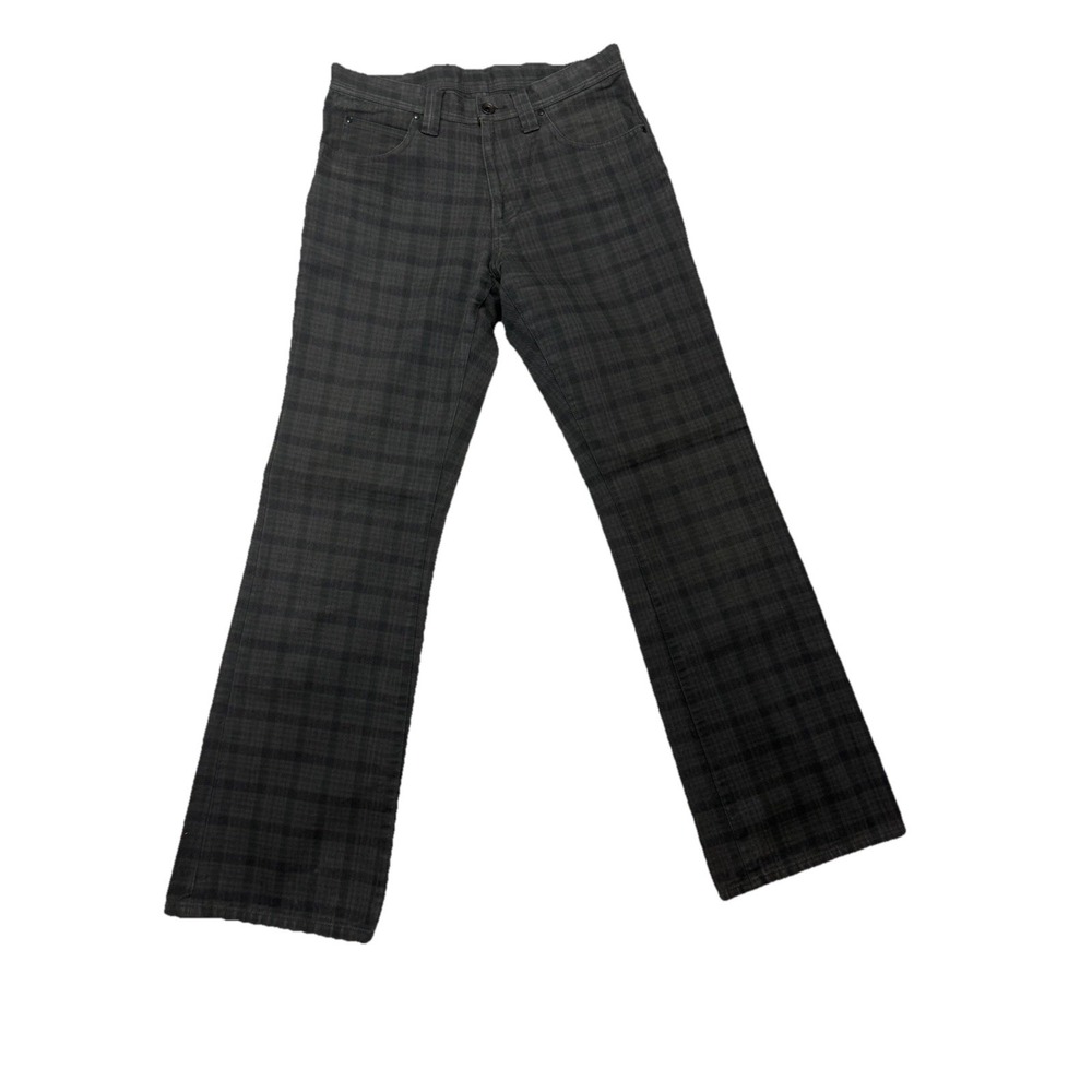 Comme Ca Ism Plaid Pants‎ Mens 30 Gray Black Tartan Slim Straight Cotton